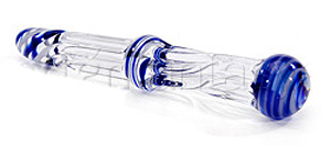 Phallix Dual Sided Swirled Rib glass dildo