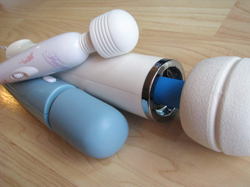 Fairy Mini Mini (on top), Acuvibe Mini, and Hitachi