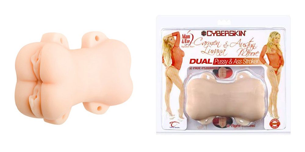 Topco Dual Pussy and Ass Stroker. Two vaginas, two buttholes.