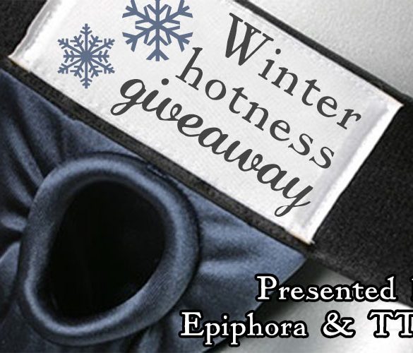 Winter hotness giveaway graphic, showing the giveaway name on the label of the Spareparts Joque harness.