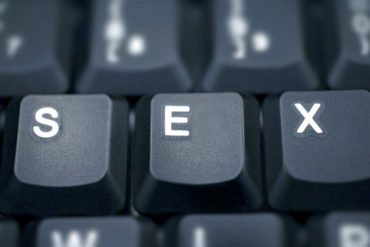 A keyboard spelling out "SEX." Because sex blogging = a rearranged keyboard, duh.
