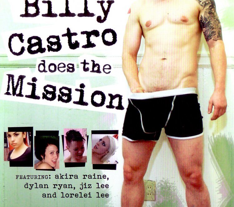 DVD cover of Billy Castro Does the Mission, queer porn directed by Courtney Trouble