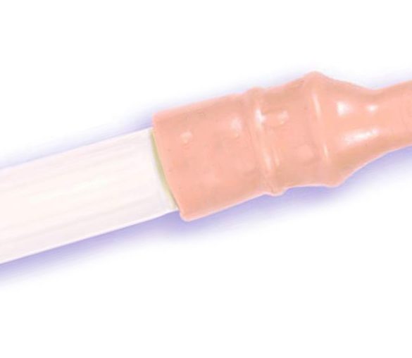 Joy Finger, a vibrator with a bandaid-colored human-like finger-shaped sleeve on the end.