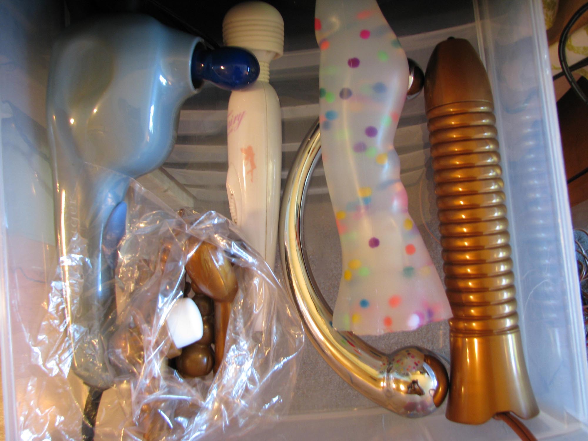 Drawer of OMFG sex toys.