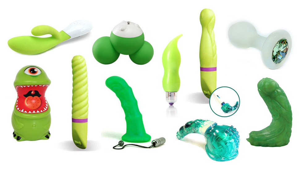ALL GREEN sex toys! YES!