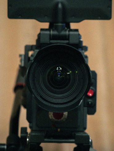 Video camera pointed directly at you, ominously.