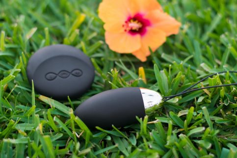 LELO Lyla remote controlled vibrator, lying in the grass in Maui.