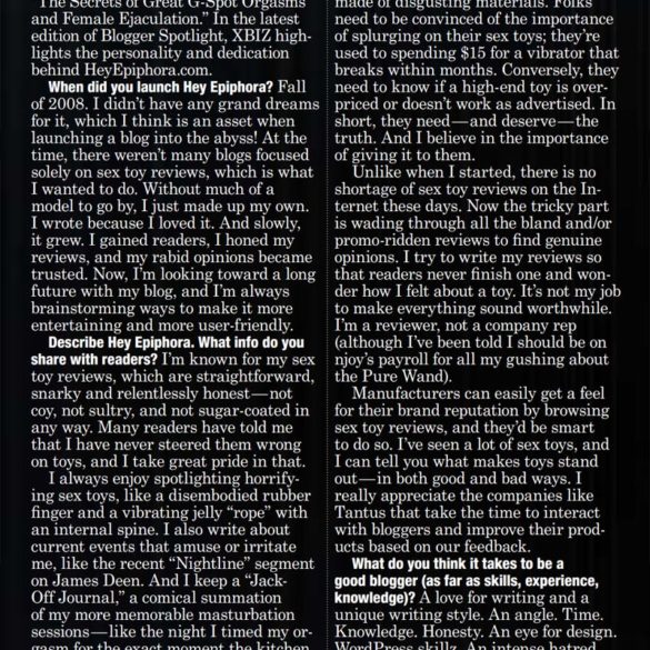 Interview with me, Epiphora, in XBIZ Premiere magazine!
