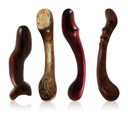 Penetralia wooden dildos: Number 66, Number 28, Number 23, Number 33