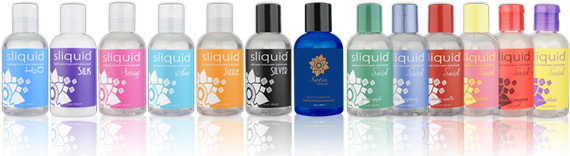 Graphic showing just a few of the lubes Sliquid makes. This doesn't even include the Organics line.