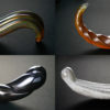 Glass dildos by Fucking Sculptures: G-Spoon, Corkscrew, Two-Cumber, Hooded Nun.