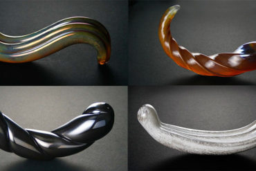 Glass dildos by Fucking Sculptures: G-Spoon, Corkscrew, Two-Cumber, Hooded Nun.