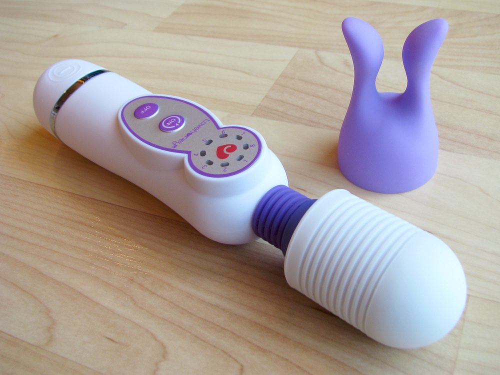 Lovehoney Mini Magic Wand with Dual Exciter Rabbit Attachment