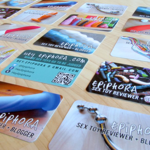 A grid of my fancy business cards laid out on the floor.
