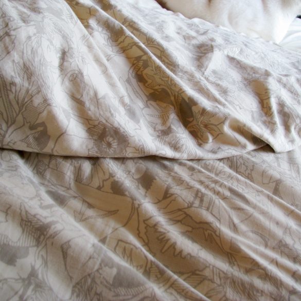 Vice Merchants "Poppy Playground" sheets printed with naked ladies and flowers.