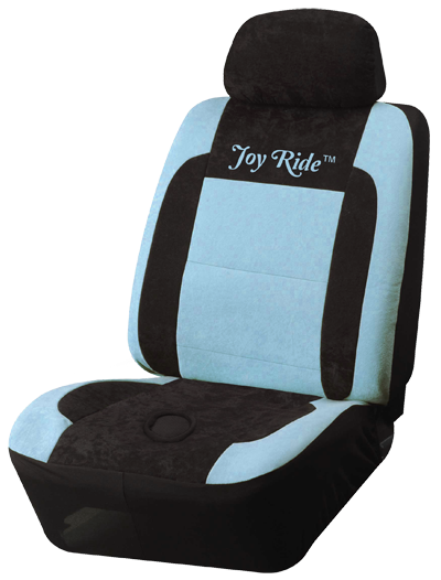 The Joy Ride: a car seat cover with a flexible O-ring in just the right spot on the seat.