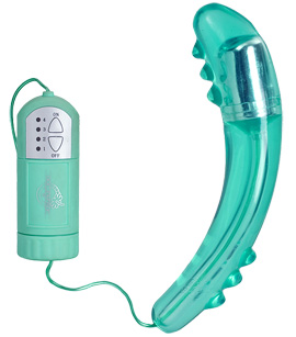 Lucid Dream #54, a transparent turquoise-tinted vibrator.