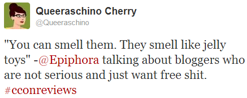 Tweet: "You can smell them. They smell like jelly toys."