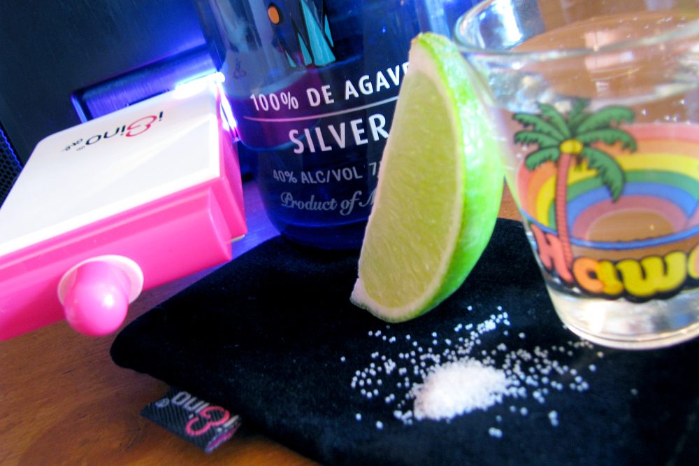 iGino partying with a tequila shot,.