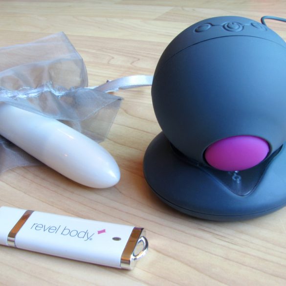Revel Body sonic vibrator... plus jump drive and "competitor model."