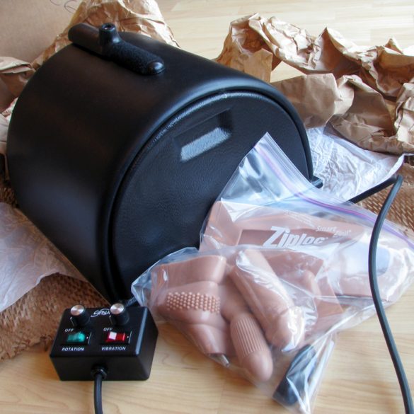 The Sybian... and packing materials.