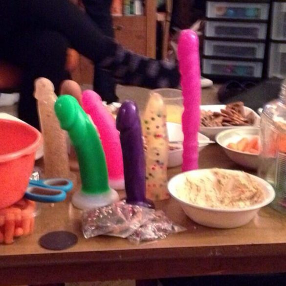 Dildos among the smorgasbord, at a party.