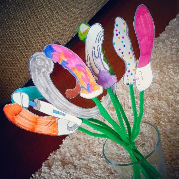 Bouquet of hand drawn sex toys.