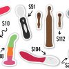 Graphic showing the sex toys with great deals this Black Friday and Cyber Monday.