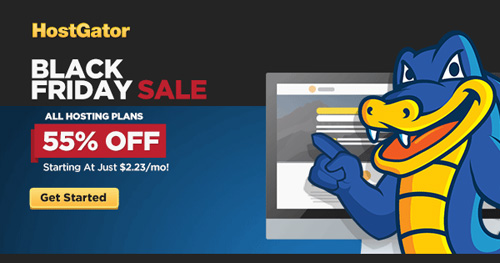 55% off hosting at HostGator this Black Friday!