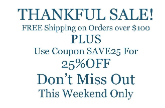 25% off with SAVE25 and free shipping on orders over $100