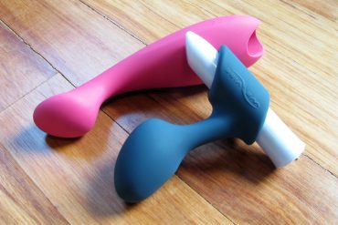 We-Vibe Tango Glow (pink) and Dusk (gray-blue) Pleasure Mate Collection