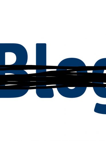 Blogger logo crossed out.