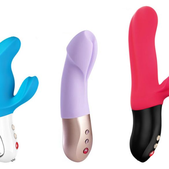 Miss Bi, a dual vibe with two strong-ass motors; Calice, an oddly-shaped mini vibe (my girlfriend: "it's like someone said, make it look like a penis AND a vulva"), and Bi Stronic Fusion,
