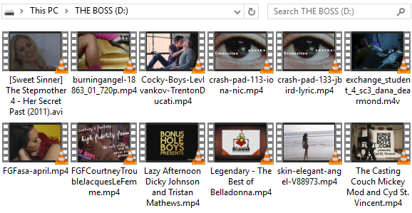 Porn files on my jumpdrive, which indeed is called THE BOSS. It's 32 GB after all.