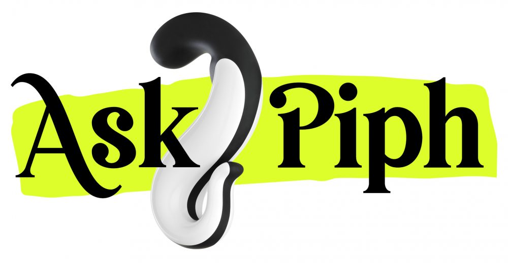 Ask Piph logo, with a sex toy forming the question mark.