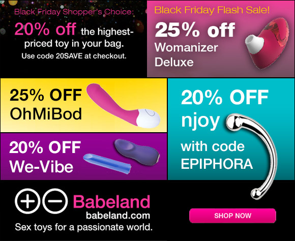 All kinds of savings at Babeland for Black Friday!