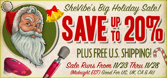 Save up to 20% in SheVibe's sale, plus free shipping and much more!