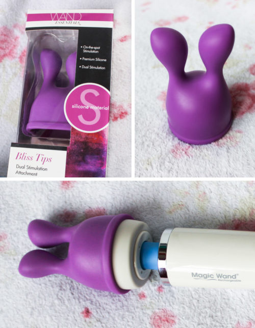 Wand Essentials Bliss Tips attachment on the (Hitachi) Magic Wand Rechargeable.