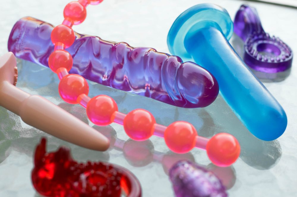 A selection of toxic sex toys. They smell like beach balls.