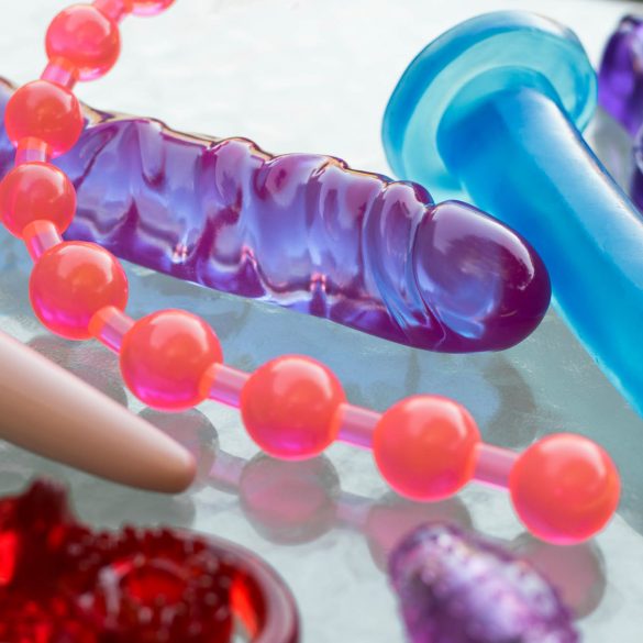 A selection of toxic sex toys. They smell like beach balls.