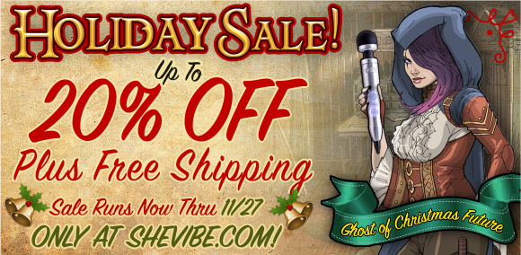 Up to 20% off everything plus free shipping at SheVibe!