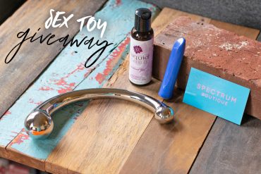 Sex toy giveaway, featuring the njoy Pure Wand, We-Vibe Tango, and Sliquid lube