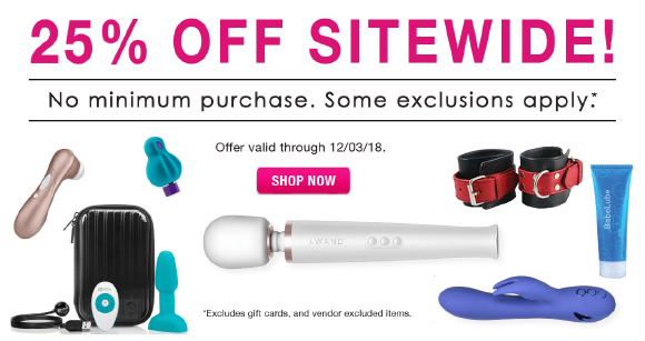25% off sitewide for Cyber Week at Babeland