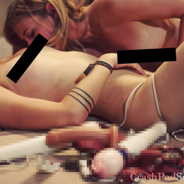 Lea Hart and Mona Wales on Crash Pad, and a pile of "obscene" sex toys