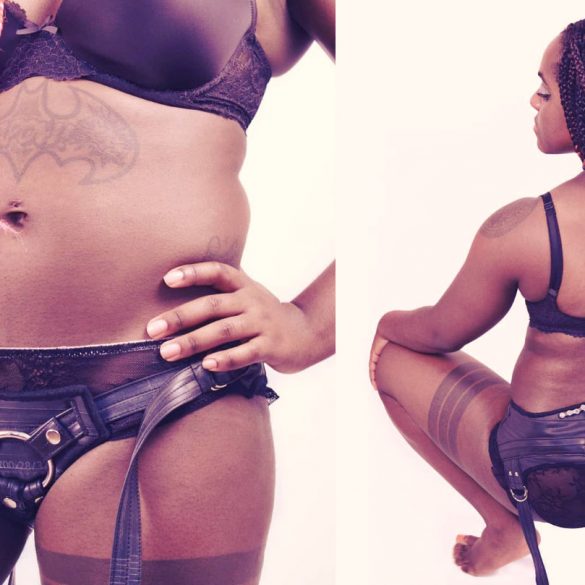 Person wearing the Oxyd Creations bike tube harness.