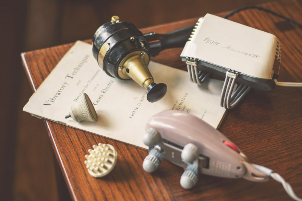 Vintage vibrators: the Polar Cub Electric Vibrator (top), Oster Massagett, and Vanguard Vibro-Massager.
