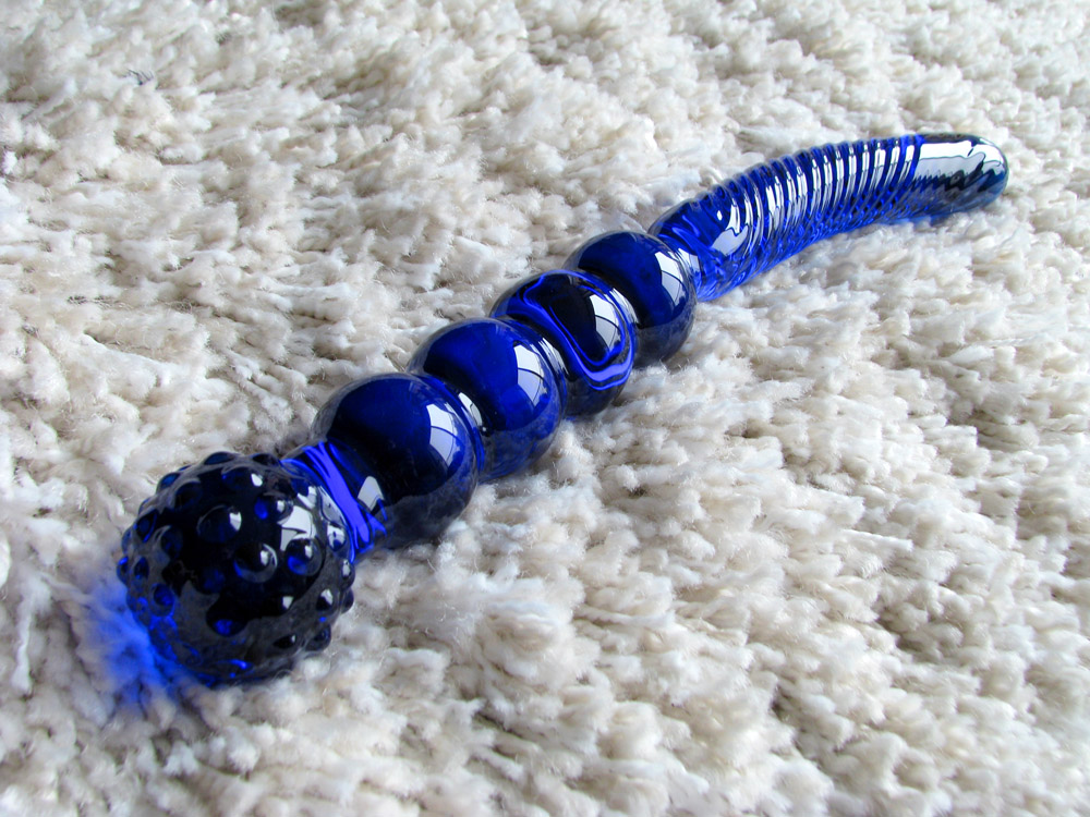 Joyful Pleasure Joyful Blue Swirl glass dildo