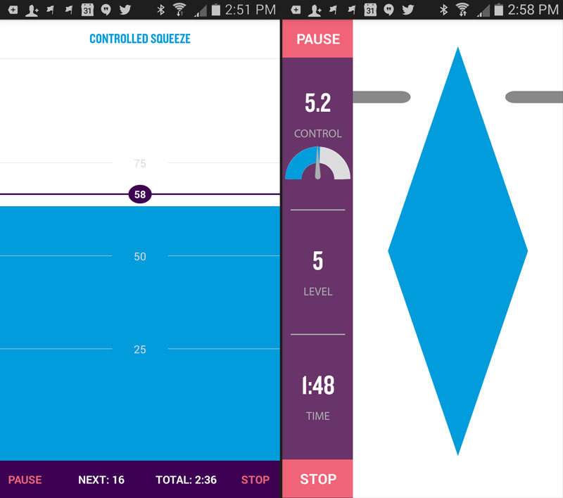 Two workouts on the kGoal app: Moving Target and Shape Shift
