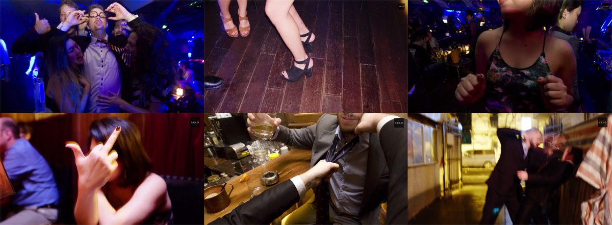 Screenshots from LELO's promo video for Pino, the cock ring "exclusively for bankers."