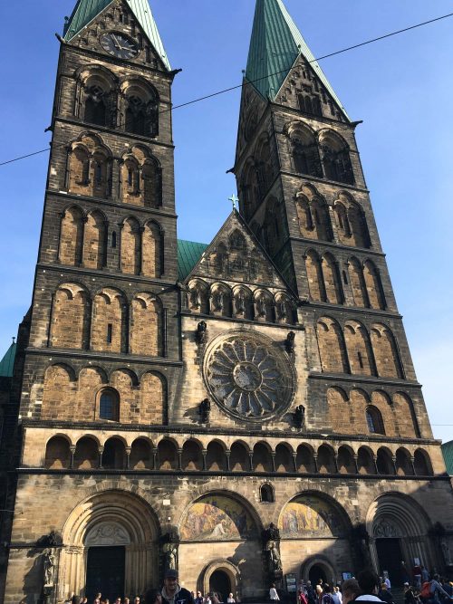 The cathedral in the Marktplatz in Bremen, Germany.